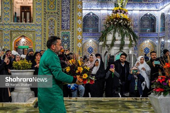 گزارش تصویری | حال و هوای حرم مطهر رضوی در شب نیمه شعبان
