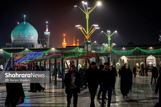 گزارش تصویری | حال و هوای حرم مطهر رضوی در شب نیمه شعبان