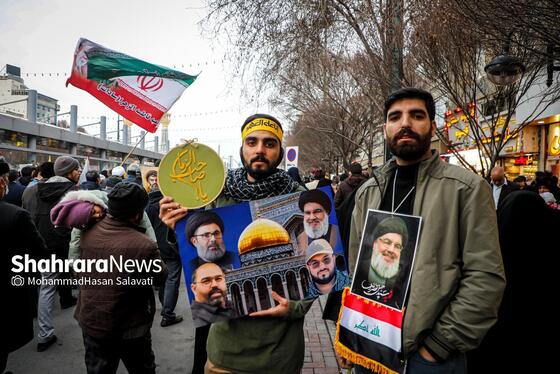 گزارش تصویری | اجتماع باشکوه مردم مشهد همزمان با آئین تشییع شهدای مقاومت در لبنان (۵ اسفند ۱۴۰۳)