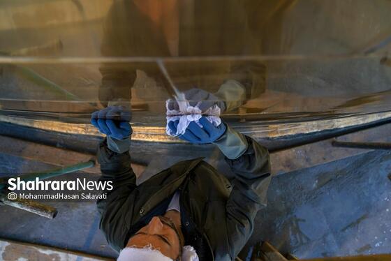 گزارش تصویری | شست‌وشو و غبارروبی گنبد مطهر حرم امام رضا (علیه‌السلام)