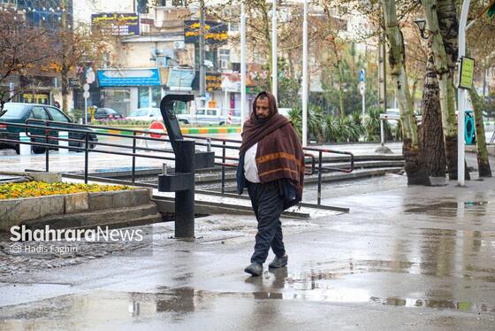 گزارش تصویری|حال و هوای بارانی در پارک ملت مشهد