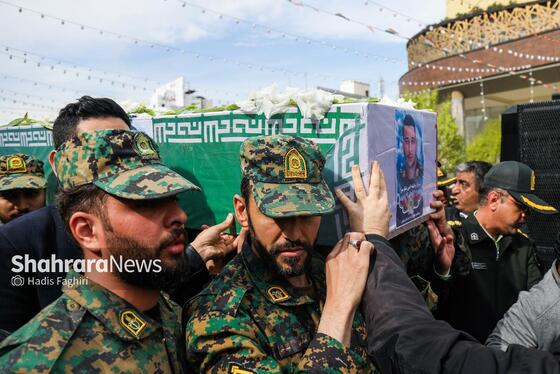 گزارش تصویری |مراسم تشییع پیکر دو مامور پلیس انفجار کلانتری در مشهد