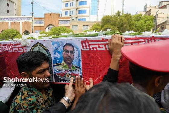 گزارش تصویری |مراسم تشییع پیکر دو مامور پلیس انفجار کلانتری در مشهد