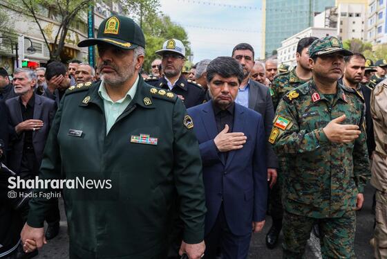 گزارش تصویری |مراسم تشییع پیکر دو مامور پلیس انفجار کلانتری در مشهد