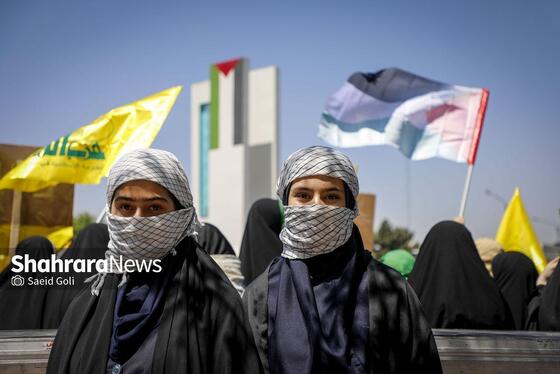 گزارش تصویری | تجمع دانش آموزان مشهدی در محکومیت کشتار کودکان غزه