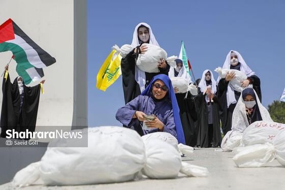 گزارش تصویری | تجمع دانش آموزان مشهدی در محکومیت کشتار کودکان غزه