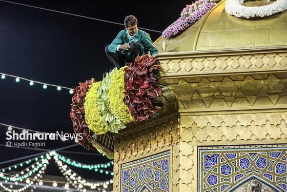 گزارش تصویری | گل‌آرایی حرم مطهر رضوی به‌مناسبت سالروز میلاد امام‌رضا(ع)