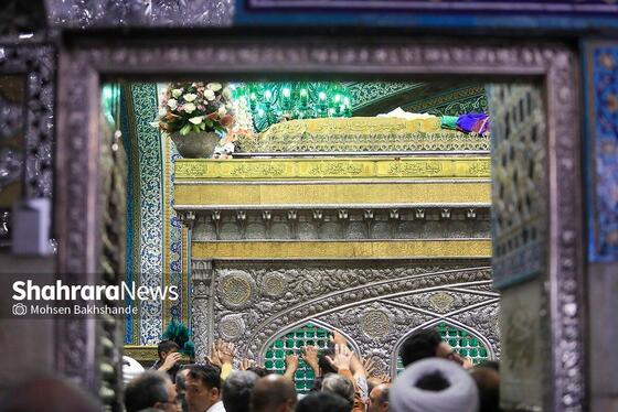 گزارش تصویری | تعویض گل‌های ضریح حرم مطهر امام‌رضا(ع)