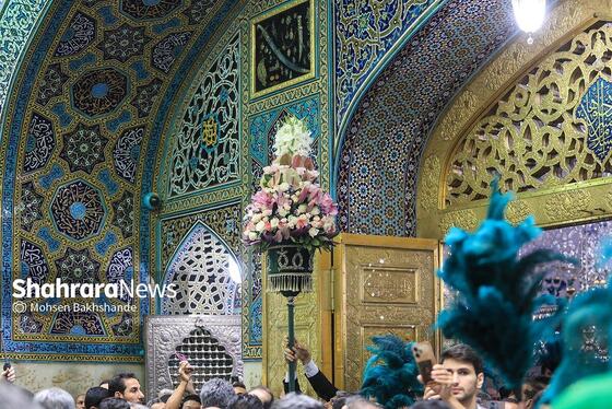 گزارش تصویری | تعویض گل‌های ضریح حرم مطهر امام‌رضا(ع)