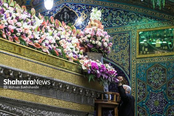 گزارش تصویری | تعویض گل‌های ضریح حرم مطهر امام‌رضا(ع)