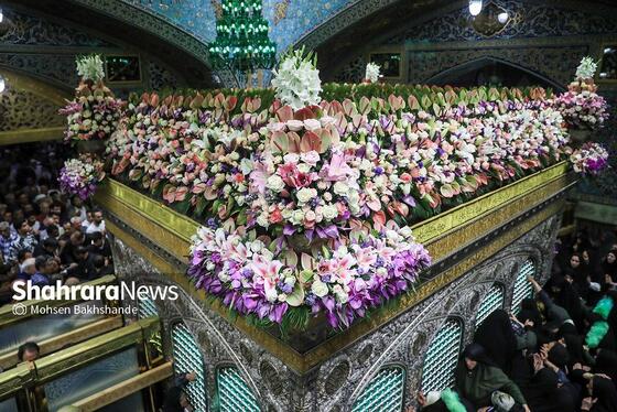 گزارش تصویری | تعویض گل‌های ضریح حرم مطهر امام‌رضا(ع)