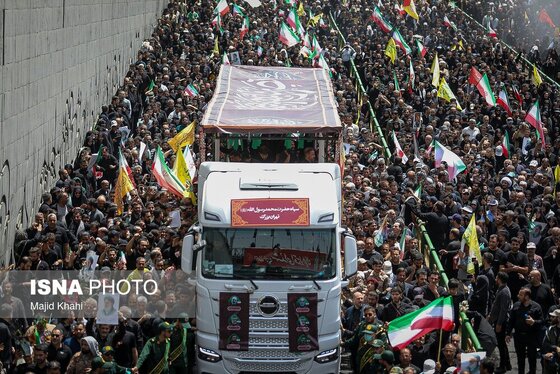 گزارش تصویری | مراسم تشییع پیکر شهدای اقتدار در تهران (۷ تیر ۱۴۰۴)