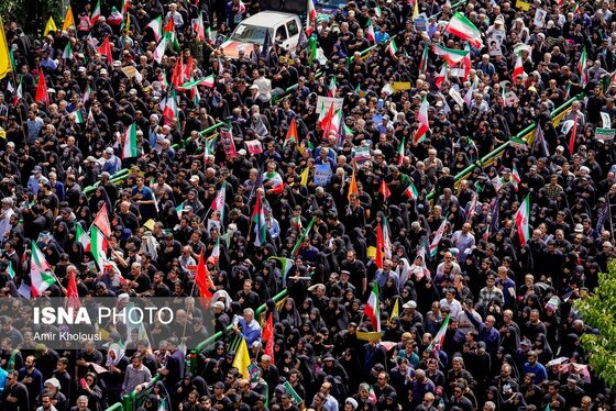 گزارش تصویری | مراسم تشییع پیکر شهدای اقتدار در تهران (۷ تیر ۱۴۰۴)