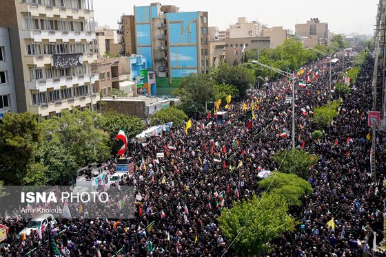 گزارش تصویری | مراسم تشییع پیکر شهدای اقتدار در تهران (۷ تیر ۱۴۰۴)