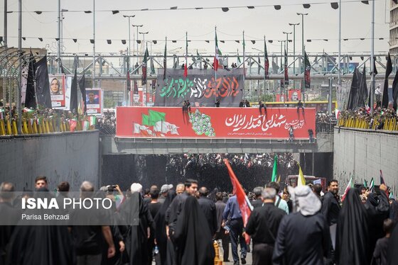 گزارش تصویری | مراسم تشییع پیکر شهدای اقتدار در تهران (۷ تیر ۱۴۰۴)