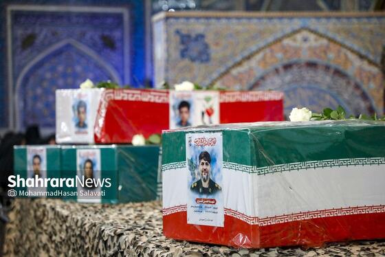 گزارش تصویری | وداع با پیکر مطهر ۴ شهید حمله رژیم صهیونی در حرم مطهر رضوی