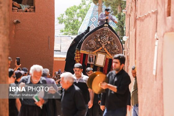 محرم ۱۴۰۴ | عکس‌هایی از نخل‌گردانی روز عاشورا در روستای تاریخی ابیانه - اصفهان