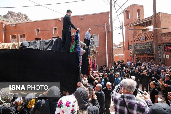 محرم ۱۴۰۴ | عکس‌هایی از نخل‌گردانی روز عاشورا در روستای تاریخی ابیانه - اصفهان