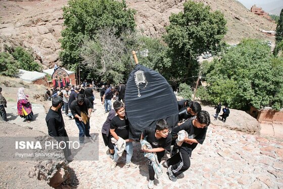 محرم ۱۴۰۴ | عکس‌هایی از نخل‌گردانی روز عاشورا در روستای تاریخی ابیانه - اصفهان