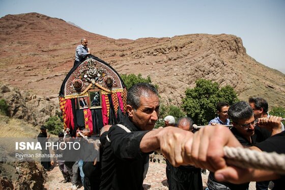 محرم ۱۴۰۴ | عکس‌هایی از نخل‌گردانی روز عاشورا در روستای تاریخی ابیانه - اصفهان