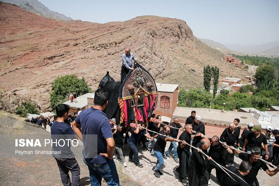 محرم ۱۴۰۴ | عکس‌هایی از نخل‌گردانی روز عاشورا در روستای تاریخی ابیانه - اصفهان