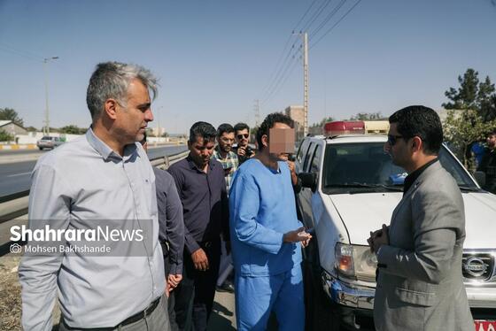 گزارش تصویری | بازسازی صحنه قتل در جاده شهرک صنعتی فردوسی مشهد