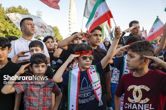 گزارش تصویری | اجتماع بزرگ کودکان و نوجوانان مشهدی در یادبود شهدای کودک و نوجوان ایرانی حمله رژیم صهیونی