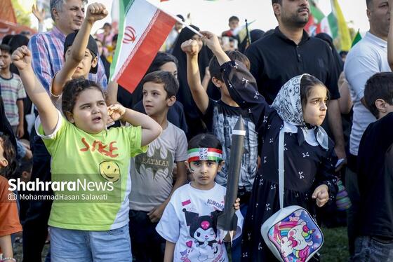 گزارش تصویری | اجتماع بزرگ کودکان و نوجوانان مشهدی در یادبود شهدای کودک و نوجوان ایرانی حمله رژیم صهیونی