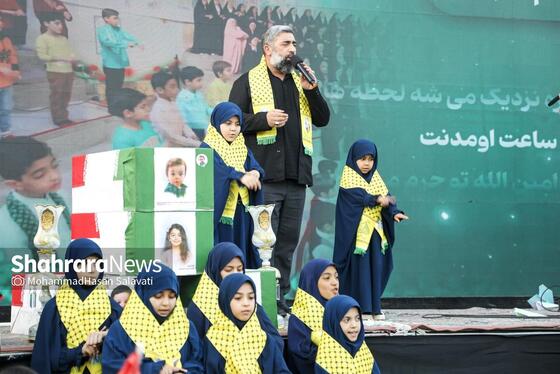 گزارش تصویری | اجتماع بزرگ کودکان و نوجوانان مشهدی در یادبود شهدای کودک و نوجوان ایرانی حمله رژیم صهیونی