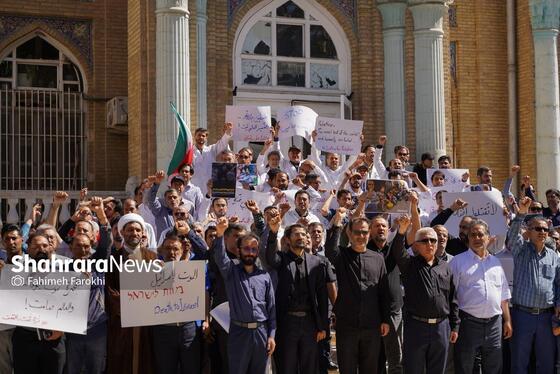 گزارش تصویری | تجمع جامعه پزشکی مشهد در بیمارستان امام رضا (ع) در اعتراض به نسل کشی رژیم صهیونیستی در غزه