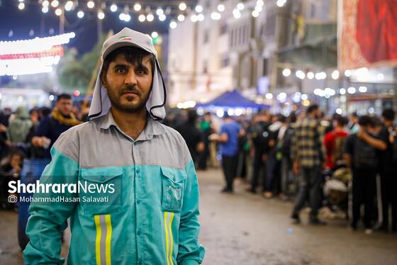 گزارش تصویری | خادمان فیروزه‌ای اربعین حسینی در نجف اشرف