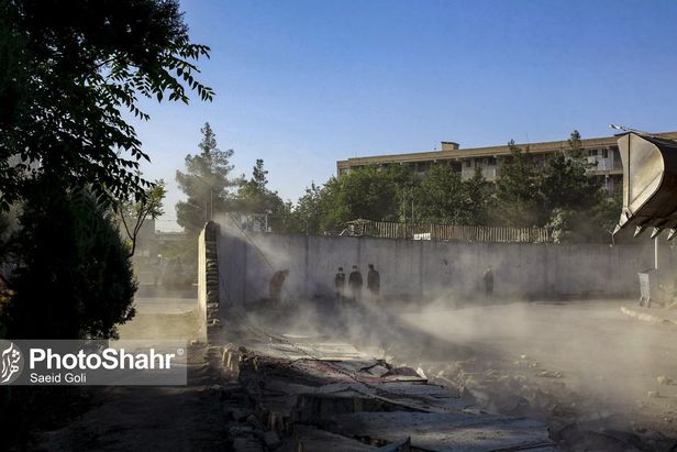 دیوار حائل شهرک پردیس و شهرک شهید بهشتی مشهد تخریب شد