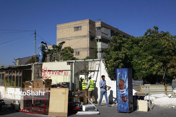 دیوار حائل شهرک پردیس و شهرک شهید بهشتی مشهد تخریب شد