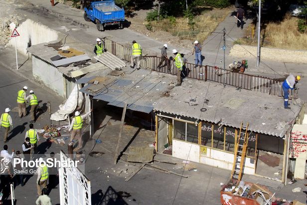 دیوار حائل شهرک پردیس و شهرک شهید بهشتی مشهد تخریب شد