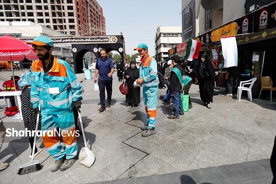 گزارش تصویری | موکب های خدمت رسان به زائران در روزهای پایان ماه صفر در عرصه میدان شهدا مشهد