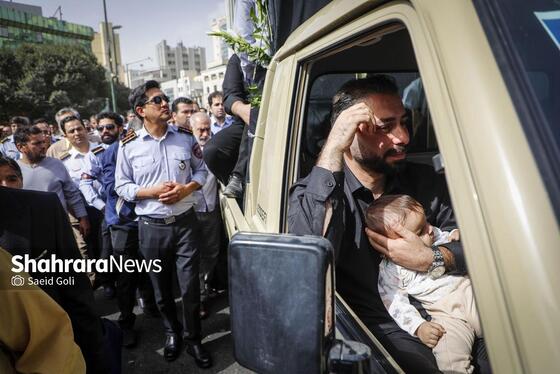 گزارش تصویری | مراسم تشییع پیکر آتش‌نشان فداکار «شهید رضا فخریان» در مشهد