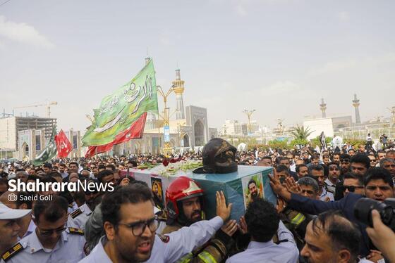 گزارش تصویری | مراسم تشییع پیکر آتش‌نشان فداکار «شهید رضا فخریان» در مشهد