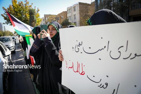 گزارش تصویری | اجتماع دانشجویان مشهدی در دومین سالگرد طوفان الاقصی