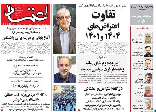 صفحه نخست روزنامه‌های کشور - چهارشنبه ۱۷ دی ۱۴۰۴