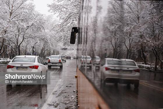 گزارش تصویری | بارش زیبای برف در مشهد