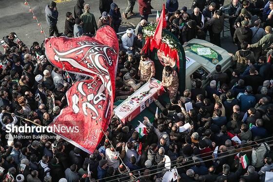 گزارش تصویری | مراسم تشییع پیکر مطهر شهید «مهدی ظریف»، مدافع امنیت در مشهد ۱