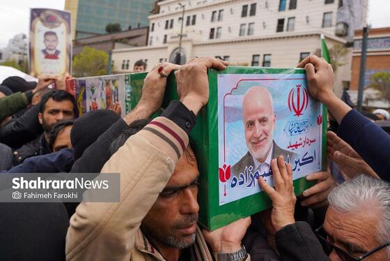 گزارش تصویری | مراسم تشییع پیکر ۸ شهید اقتدار ایران اسلامی در مشهد (۱۳ اسفند ۱۴۰۴)