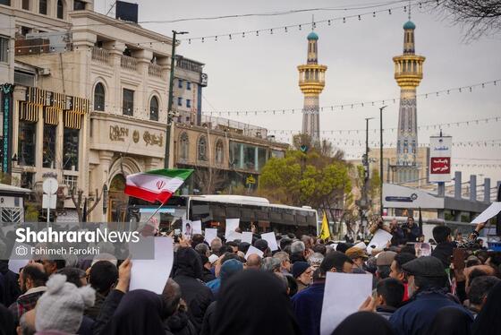 گزارش تصویری | مراسم تشییع پیکر ۸ شهید اقتدار ایران اسلامی در مشهد (۱۳ اسفند ۱۴۰۴)