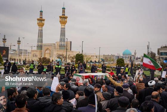 گزارش تصویری | مراسم تشییع پیکر ۸ شهید اقتدار ایران اسلامی در مشهد (۱۳ اسفند ۱۴۰۴)