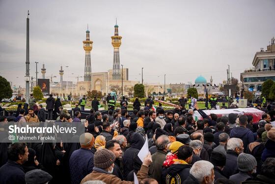 گزارش تصویری | مراسم تشییع پیکر ۸ شهید اقتدار ایران اسلامی در مشهد (۱۳ اسفند ۱۴۰۴)