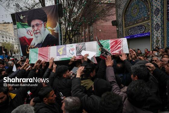 گزارش تصویری | مراسم تشییع پیکر ۸ شهید اقتدار ایران اسلامی در مشهد (۱۳ اسفند ۱۴۰۴)