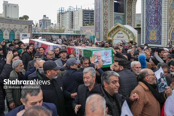 گزارش تصویری | مراسم تشییع پیکر ۸ شهید اقتدار ایران اسلامی در مشهد (۱۳ اسفند ۱۴۰۴)