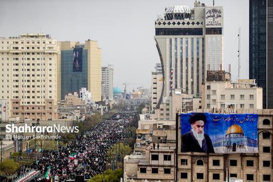 گزارش تصویری | راهپیمایی روز قدس ۱۴۰۴ در مشهد-۱