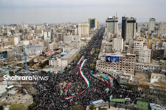 گزارش تصویری | راهپیمایی روز قدس ۱۴۰۴ در مشهد-۱