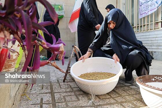 گزارش تصویری | بانوان مشهدی برای مردم حاضر در خیابان ها غذای نذری می پزند